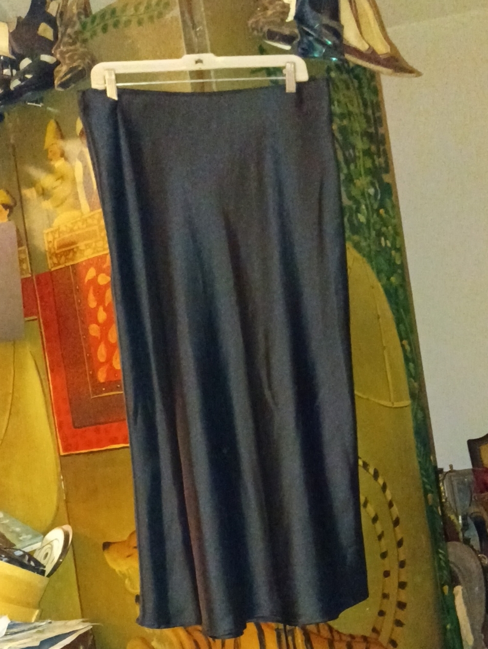 Zara Black Satin Maxi Skirt